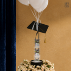 Graduation Flower Box with Money Pull & Graduation Cap Topper