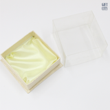 Square Beige Gift Box with Clear Lid 9x9x3" | Jewelry & Wedding Box