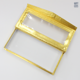 Gold Gift Box with Window 21.5x9x3cm | Magnetic Jewelry & Favor Box