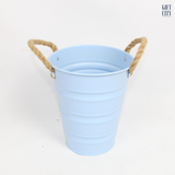 Metal Planter Bucket with Rope Handles | Decorative Plant Pot