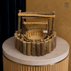 Nesting Miniature Wooden Wishing Well Planters | Rustic Yard Decoration Set