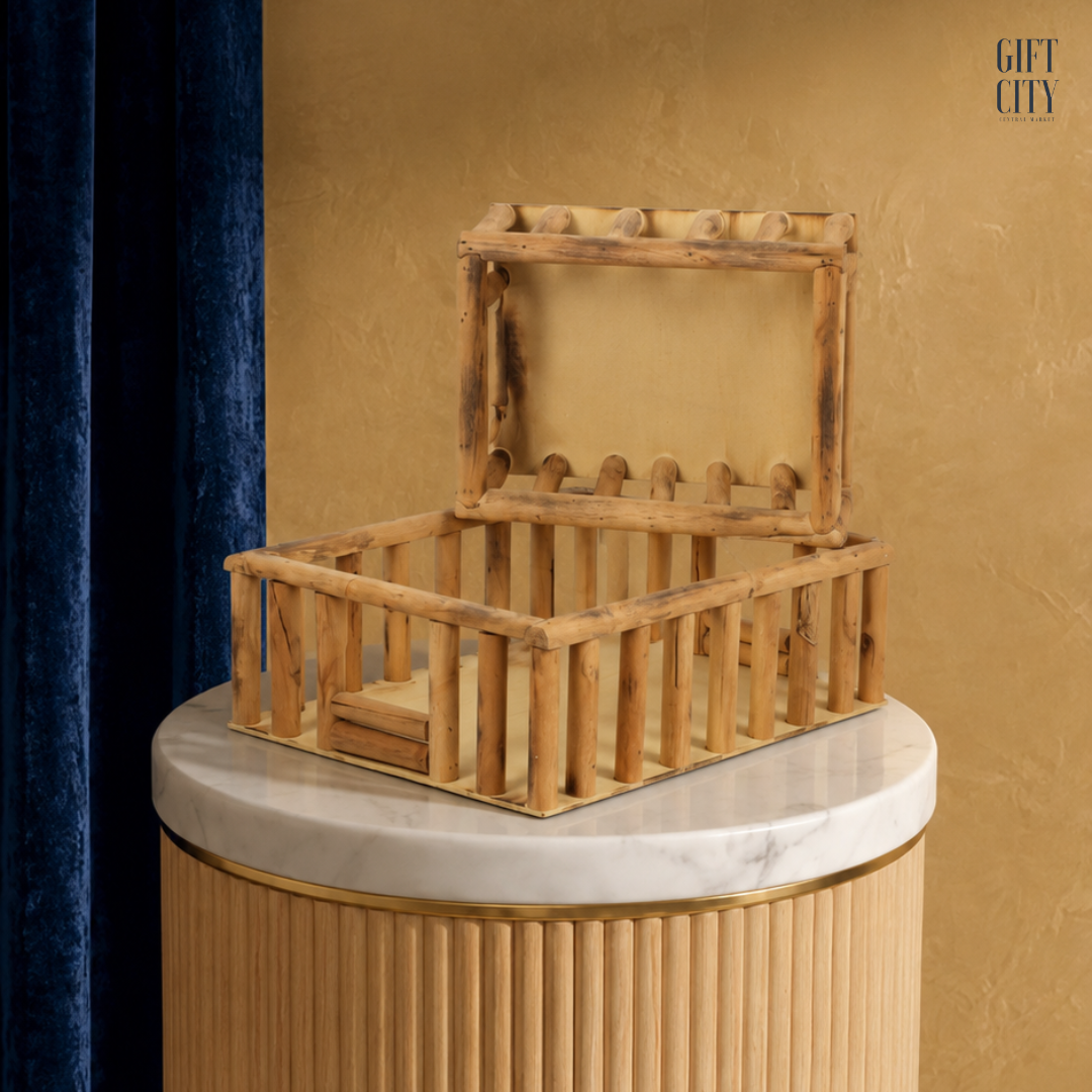 Rustic Nesting Wooden Storage Crates | Set of 2 Slatted Open-Air Baskets