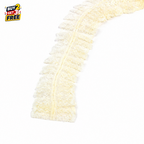 Pleated Organza Ruffled Lace Trim with Metallic Silver Edge Accent – 15 Yards