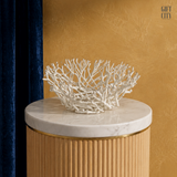 White Coral Decorative Bowl – Modern Coastal Centerpiece