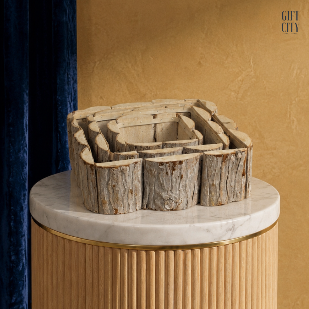 Wooden Tree Bark Succulent Planters | Rustic Floral Arrangement Containers Set of 3