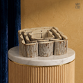 Wooden Tree Bark Succulent Planters | Rustic Floral Arrangement Containers Set of 3