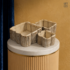Wooden Tree Bark Succulent Planters | Rustic Floral Arrangement Containers Set of 3