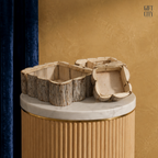 Wooden Tree Bark Succulent Planters | Rustic Floral Arrangement Containers Set of 3