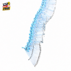 Pleated Organza Ruffled Lace Trim with Metallic Silver Edge Accent – 15 Yard