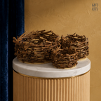 Rustic Round Twig Basket Set | Natural Nest Planters & Decorative Baskets