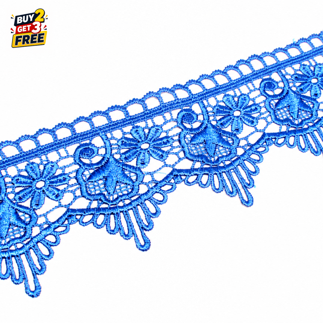 Venice Lace Trim Scalloped Floral Embroidered Guipure Lace Ribbon 15 Yard