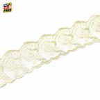 Organza Net Lace Trim 4CM x 10 Yard | Embroidered Flower Design Ribbon