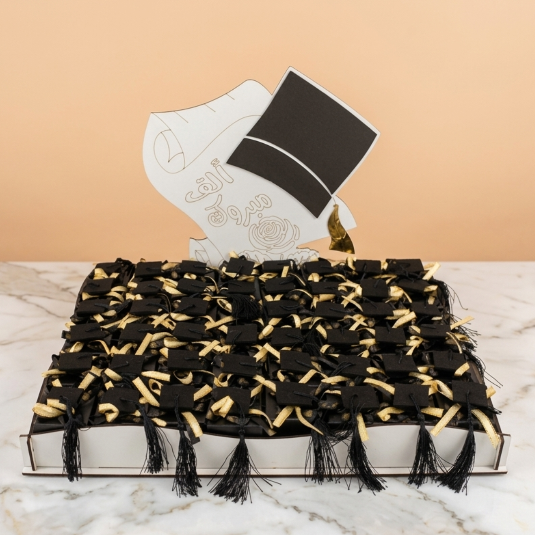 Graduation Tray with 48 Graduation Cap Style Boxes