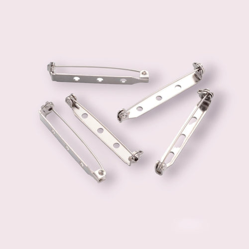 Silver brooch back bar pins set of 50 Durable silver brooch bar pins Secure locking brooch bar pins Jewelry making bar pin backings DIY craft bar pin backings