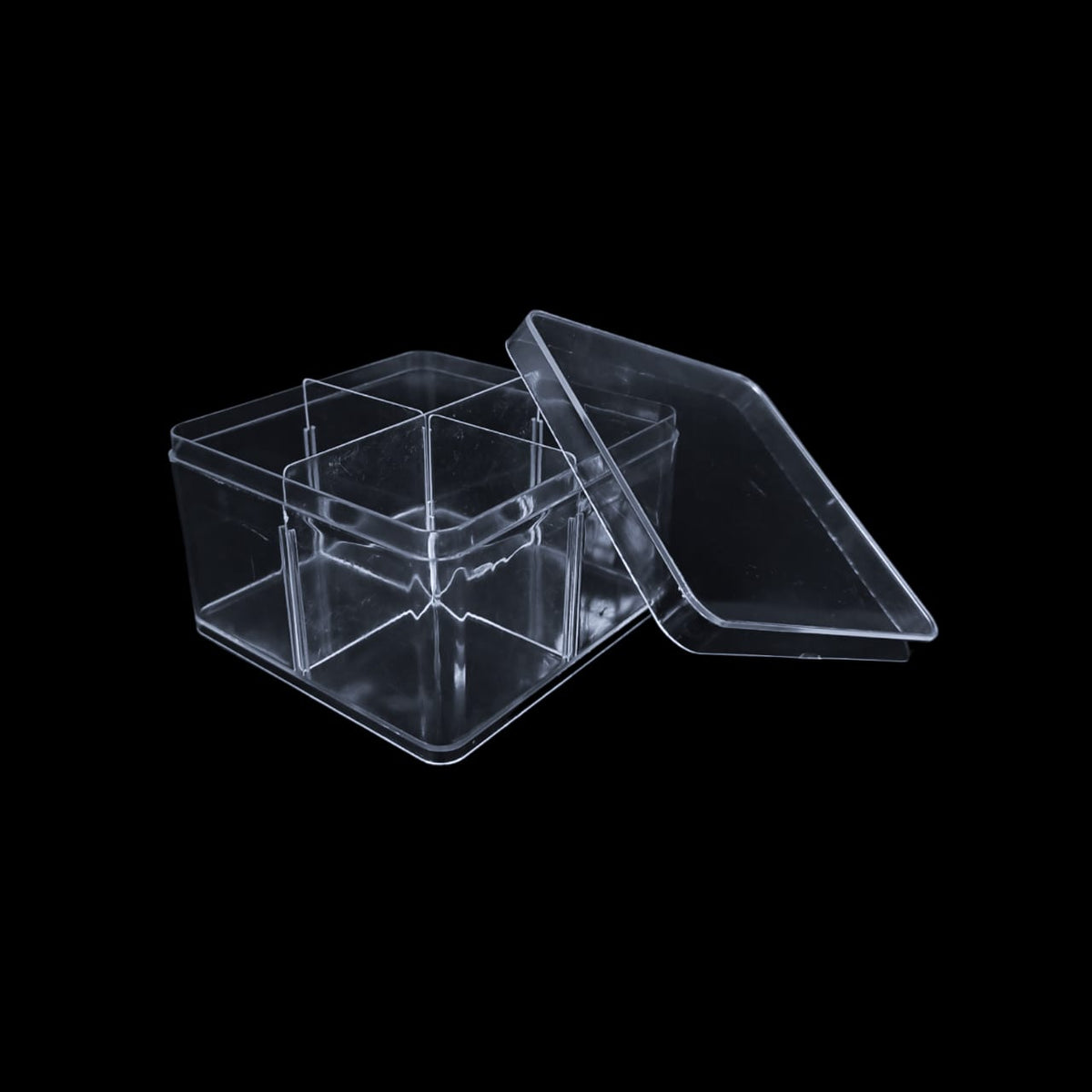 Compartment Box Square Transparent Square PVC Box with Compartment | Organized Clear Gift Pac ...