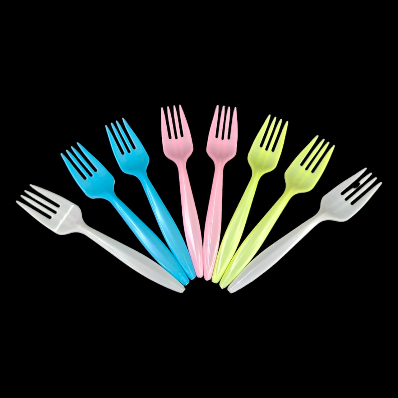 Plastic MultiColor Fork 24 PC Pack | Vibrant and Durable Cutlery