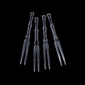 transparent plastic fruit forks, disposable fruit forks, clear appetizer forks, plastic serving forks, fruit forks 50 pack