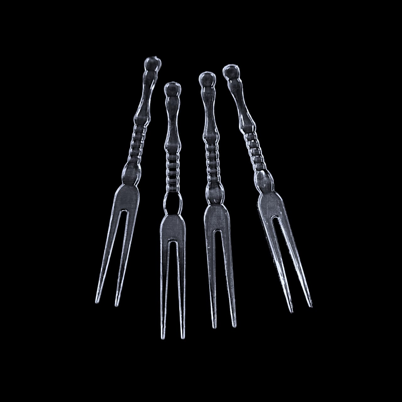 transparent plastic fruit forks, disposable fruit forks, clear appetizer forks, plastic serving forks, fruit forks 50 pack