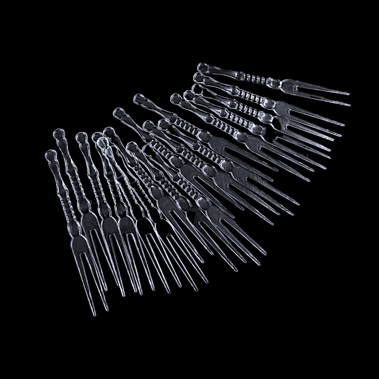 Disposable Transparent Plastic Fruit Forks 50 PC Pack | Perfect for Parties and Events