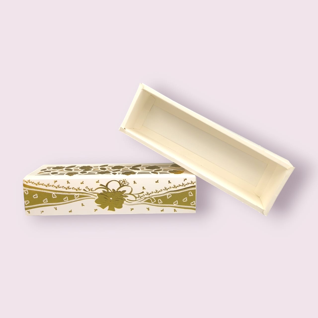 Flower Pattern Rectangle Gift Box Gold (12pc) | Elegant Gift Packaging