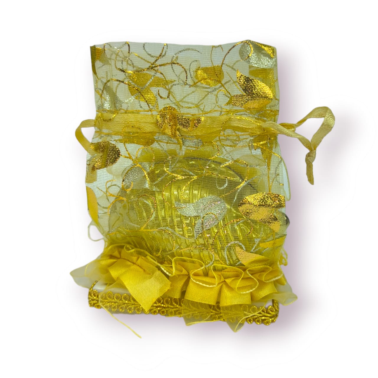 Shell Shape Chocolate Organza Bag Gold (12PC) | Elegant Gift Presentation