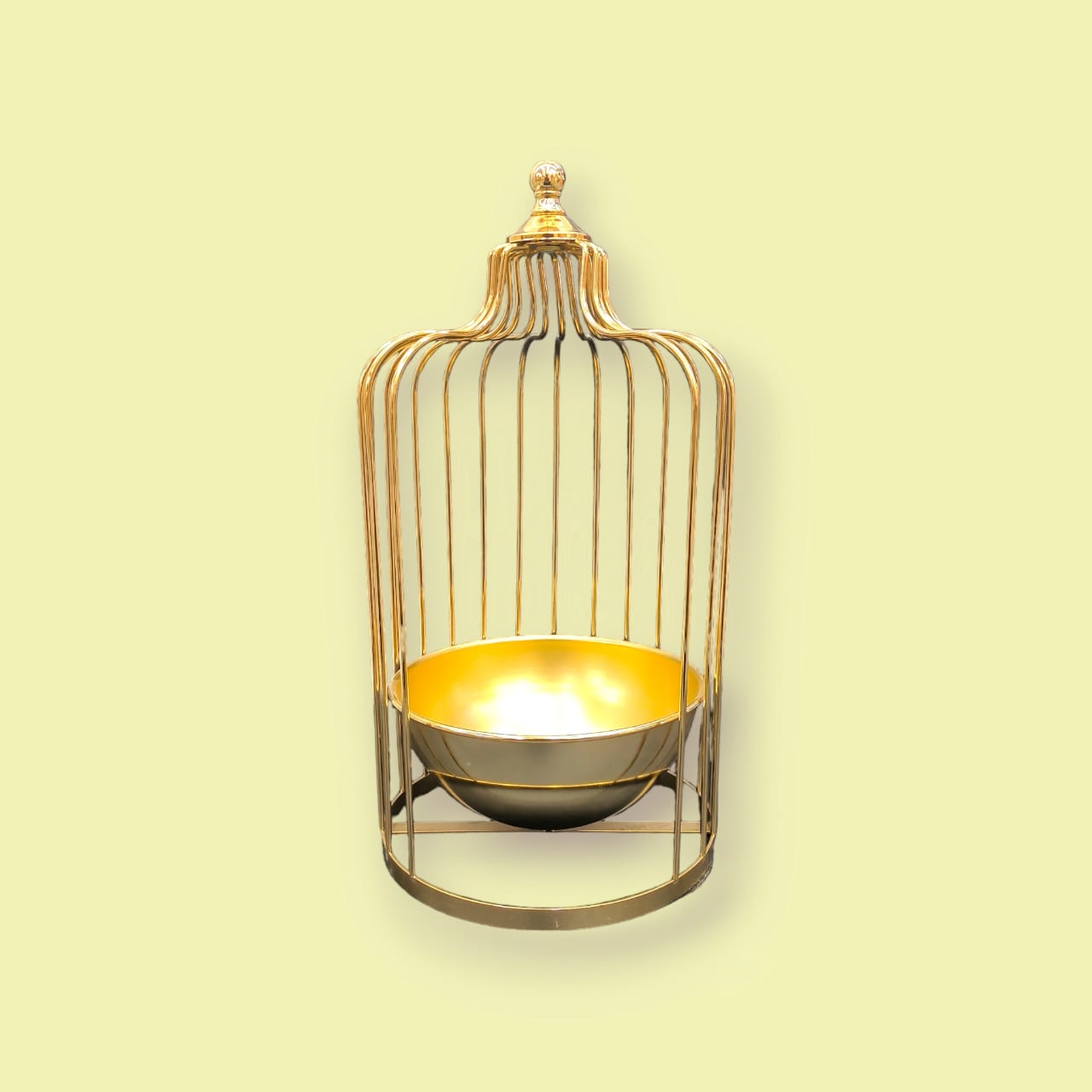 Gold Vase with Candle Holder - 1 pc