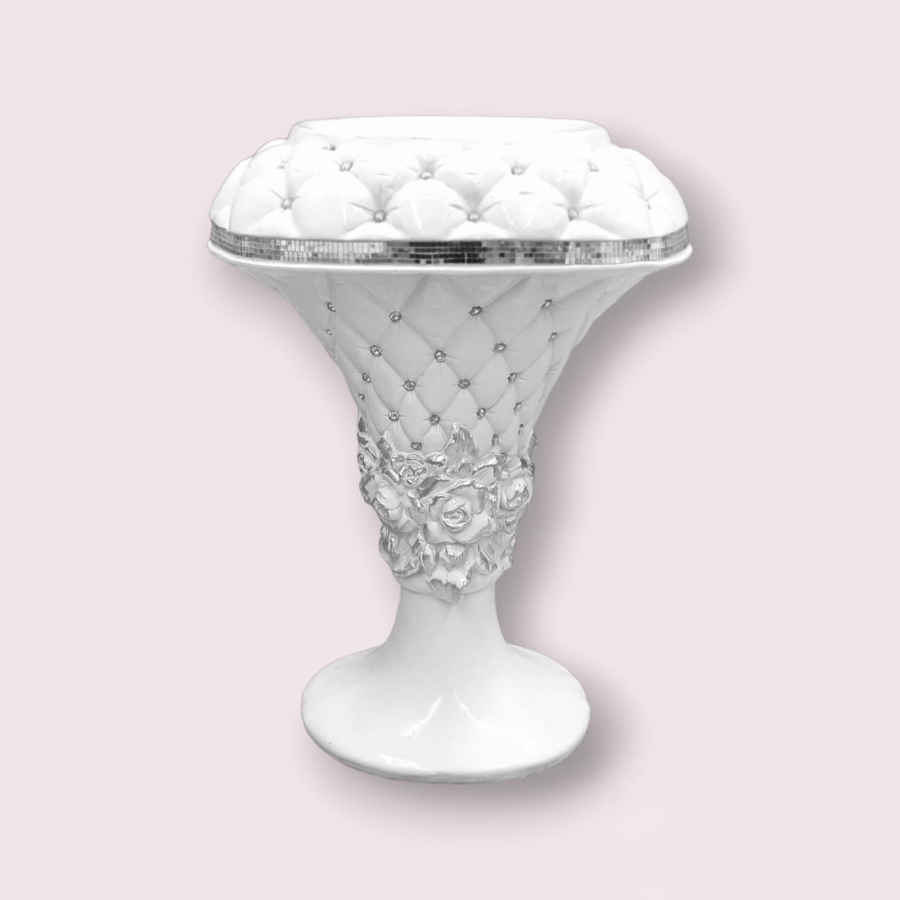 Elegant White Polystone Vase