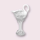 Elegant White Polystone Vase with Swan Design 60x120cm | Majestic Home Decor