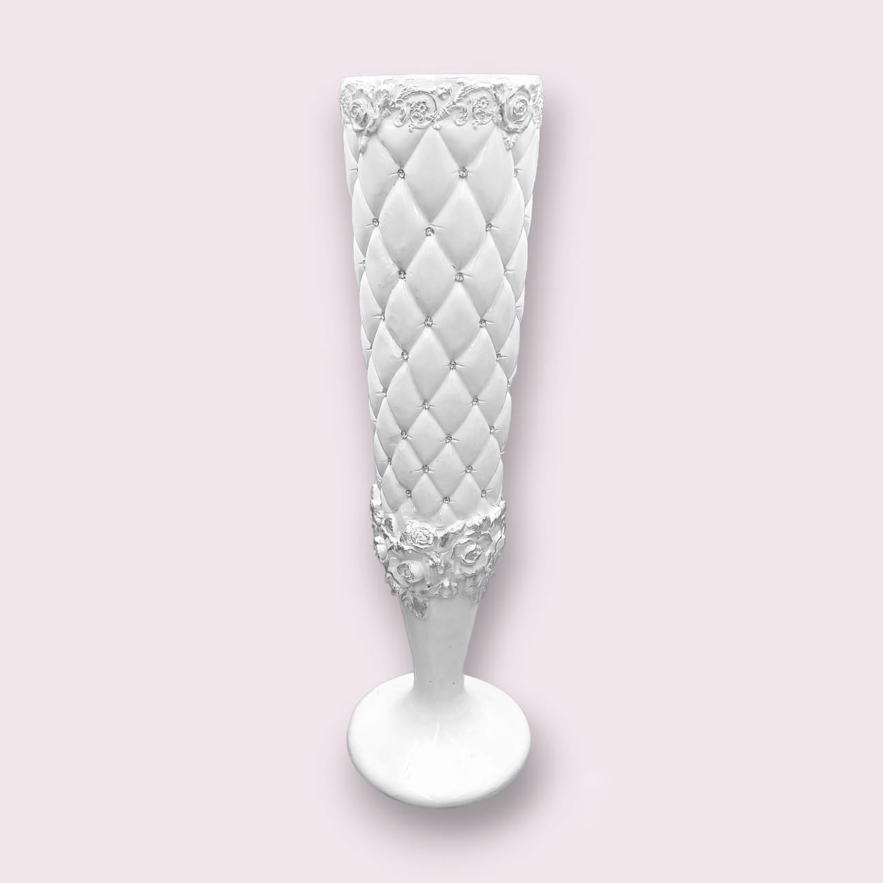 Elegant White Polystone Vase 29x124cm | Modern Minimalist Decor