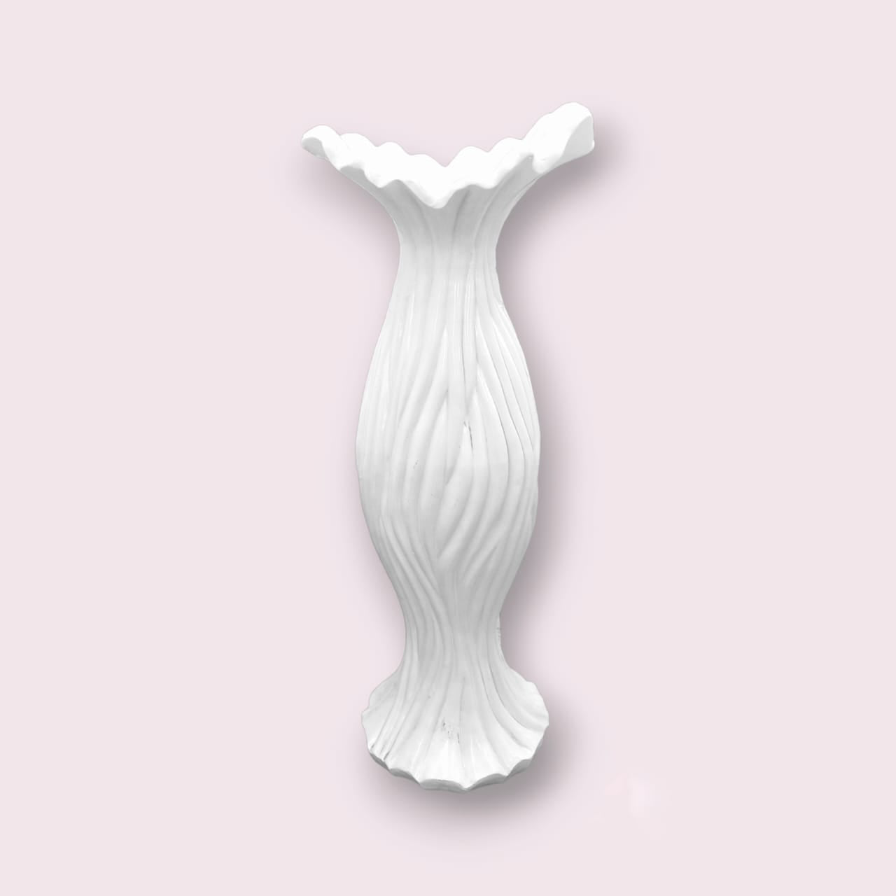 Elegant White Ceramic Big Vase 44x110cm | Modern Home Decor