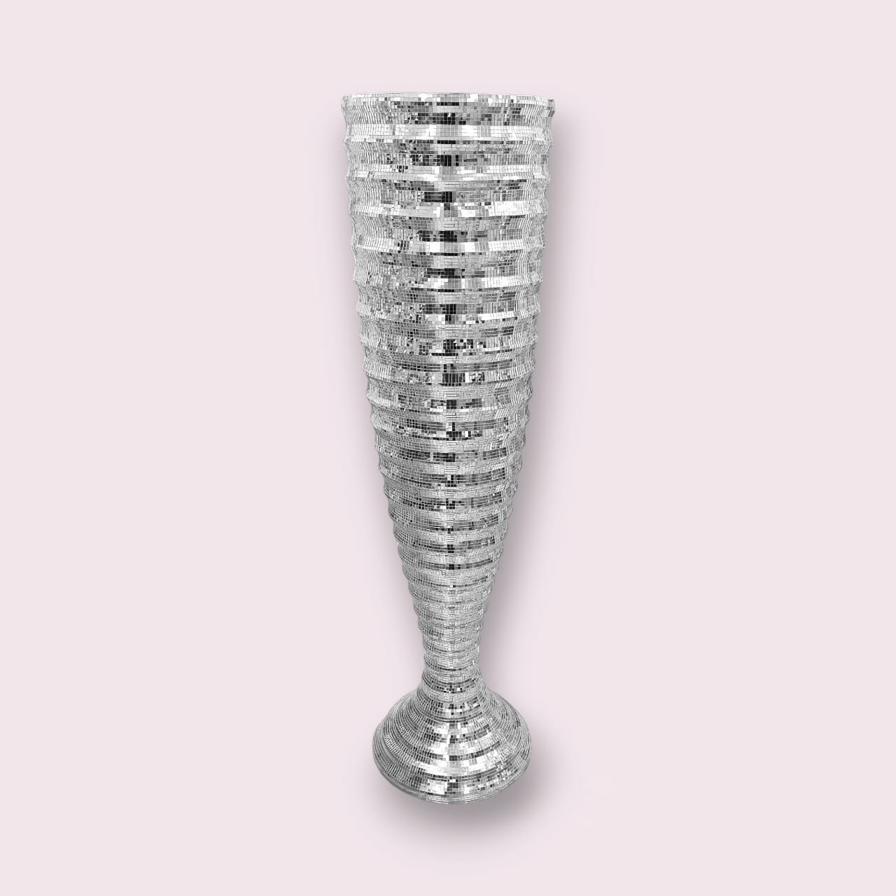 Exquisite Polystone Mirror Mosaic Vase 33x123cm | Luxurious Home Decor