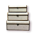 silver wooden treasure chest box, set of 3 wooden boxes, empty wooden chest, decorative storage boxes, silver treasure chest, wooden gift box set