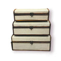 silver wooden treasure chest box, set of 3 wooden boxes, empty wooden chest, decorative storage boxes, silver treasure chest, wooden gift box set