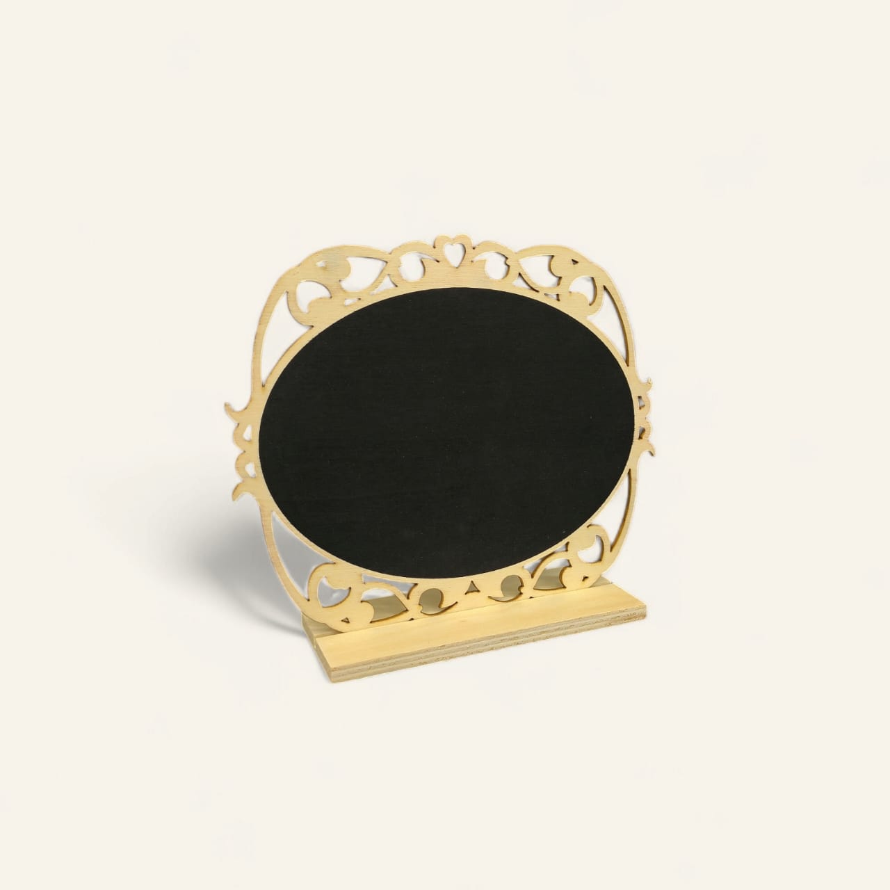unique oval shape blackboard, oval-shaped chalkboard, blackboard with stand, decorative blackboard, elegant blackboard decor, small oval blackboard