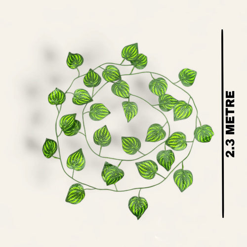 Artificial green vine creeper hanging leaf, faux vine creeper bunch, decorative garland, indoor outdoor greenery, long hanging vines