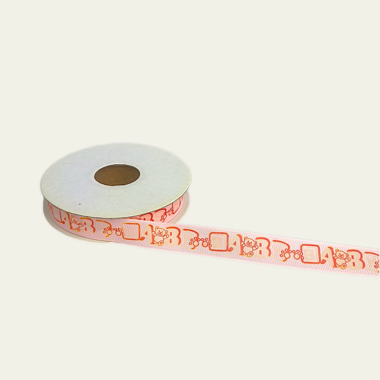 Grosgrain ribbon with baby prints, 1/2 inch baby ribbon, baby shower decorative ribbon, 25-yard grosgrain ribbon, baby-themed ribbon