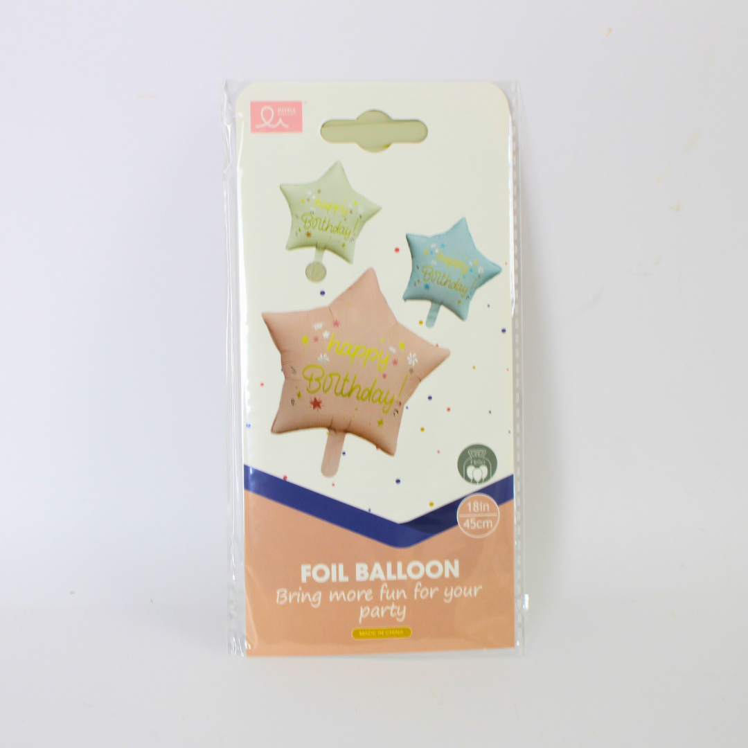 Happy Birthday Star Foil Balloon 18in | Birthday Party Decorations