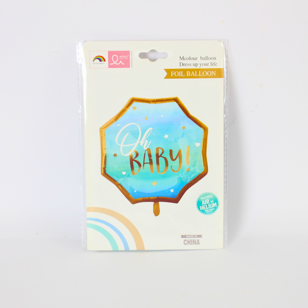 “Oh Baby” Round Foil Balloon | Baby Shower & Newborn Party Décor