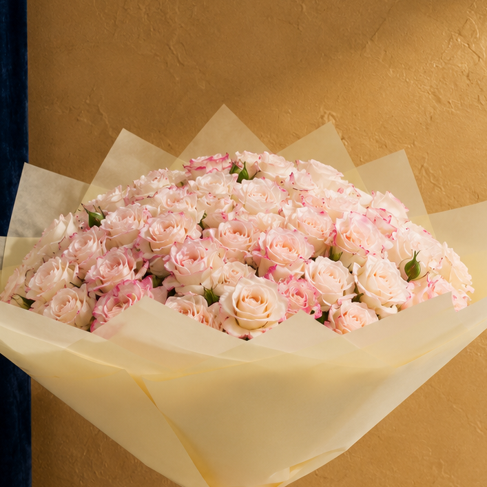 Luxurious 50-Piece Baby Rose Bouquet for Special Occasions