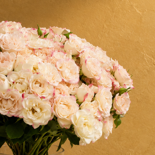 Luxurious 50-Piece Baby Rose Vase Bouquet | Premium Floral Gift
