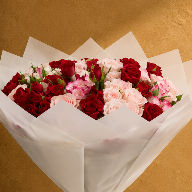 Luxurious 50-Piece Baby Rose Bouquet for Special Occasions