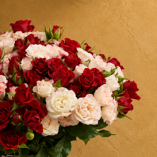 Luxurious 50-Piece Baby Rose Vase Bouquet | Premium Floral Gift