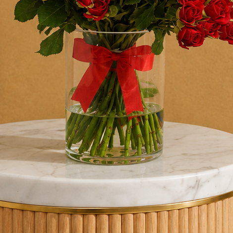 Luxurious 50-Piece Baby Rose Vase Bouquet | Premium Floral Gift
