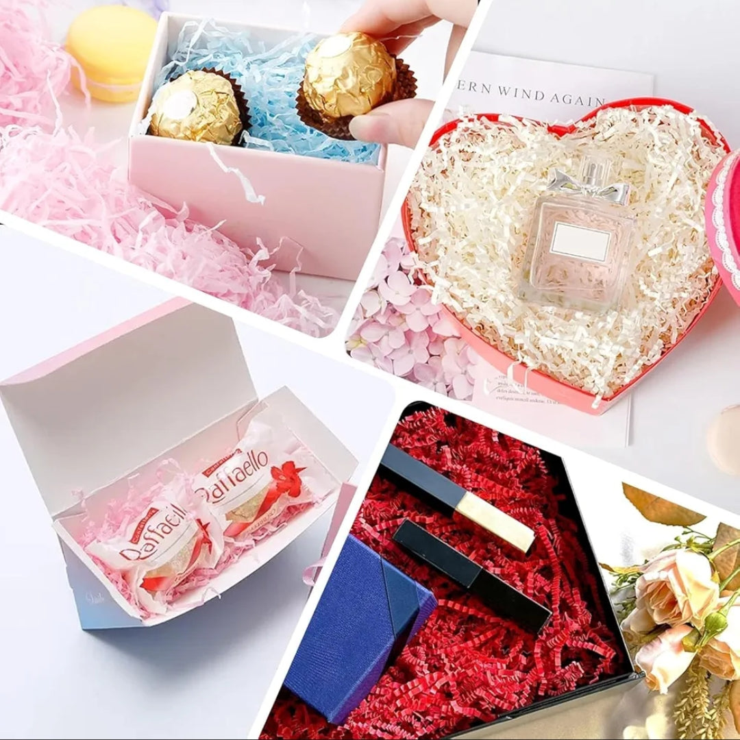 Crinkle Cut Paper Shredded Filler 50g | Colorful Gift Box & Hamper Filler