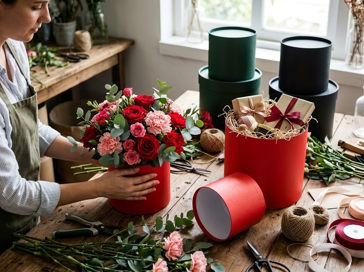 3-Piece Tall Round Boxes Without Lid for Gift Hamper and Flower Arrangement