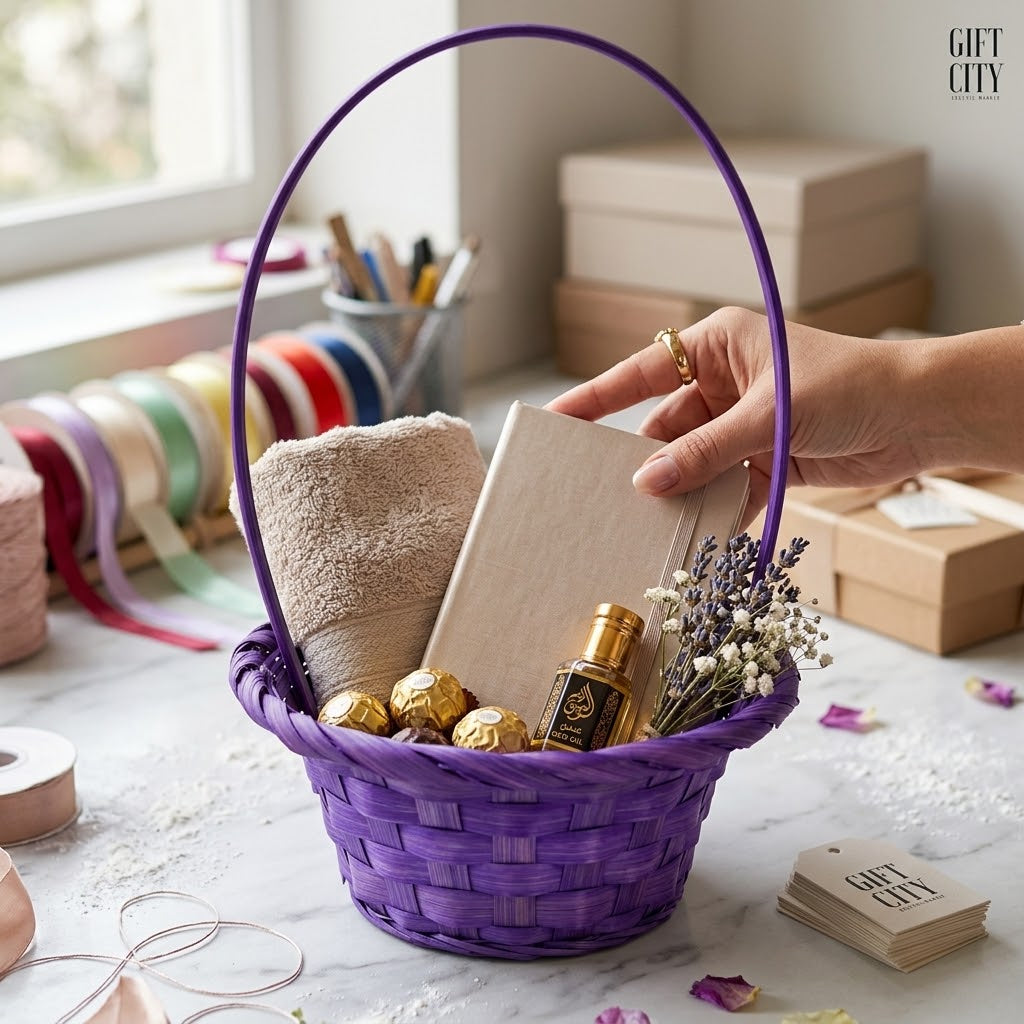 Round Bamboo Gift Basket 16cm | Hampers & Floral Arrangements
