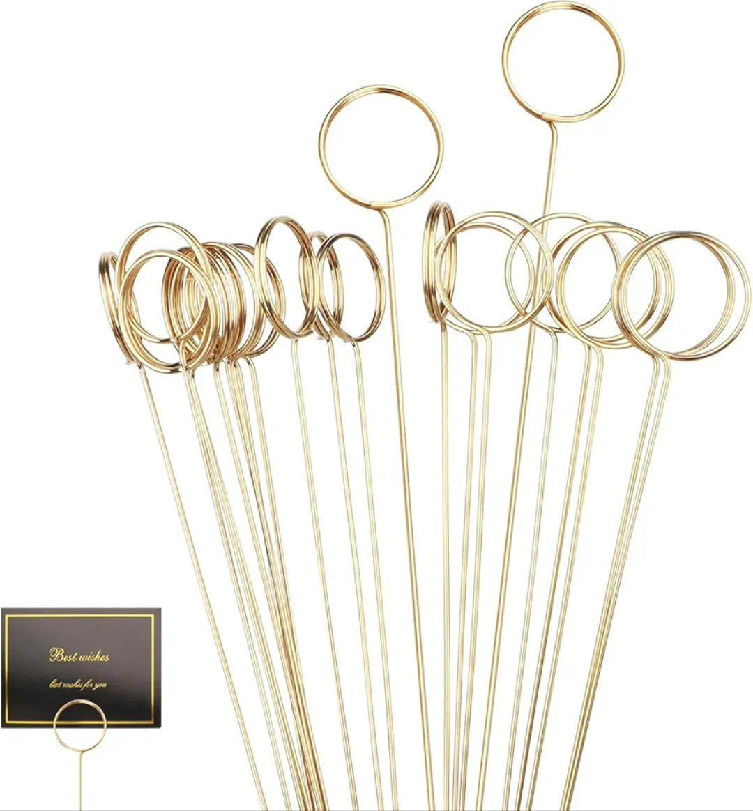 Gold Metal Card Holder Picks for Bouquet | 10pcs Pack