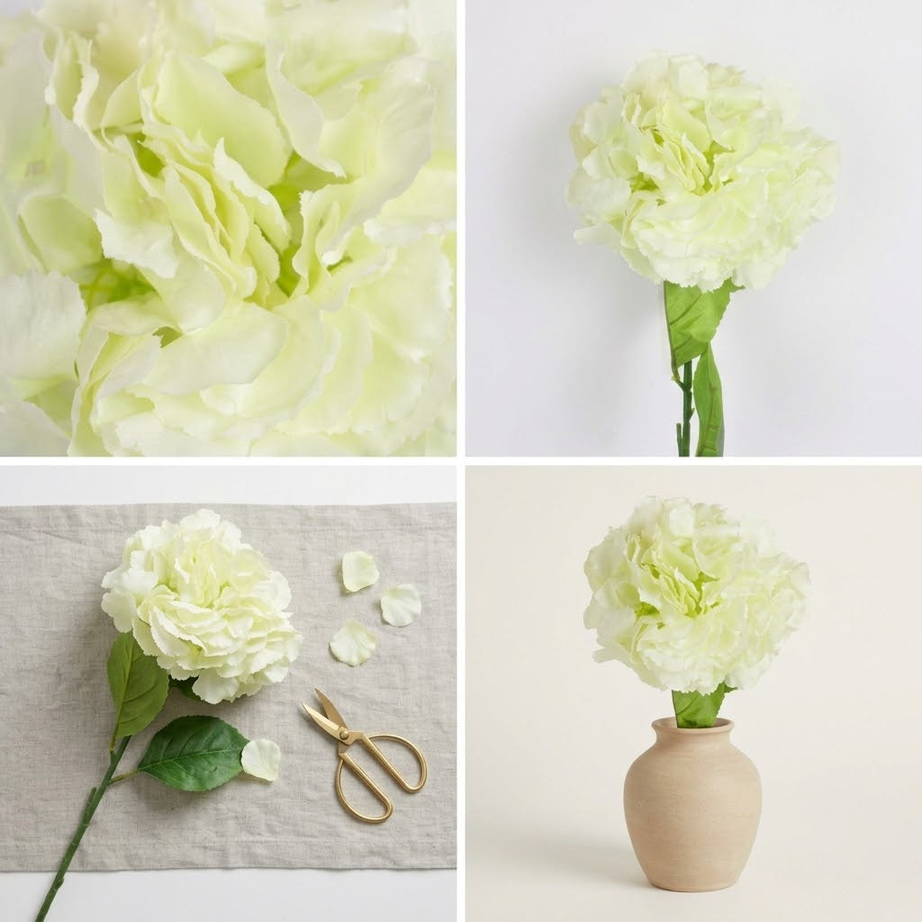 Artificial Single Head Hydrangea Flower | Realistic Decorative Stem