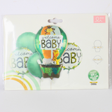 Jungle Animals Welcome Baby Foil Balloon Bouquet | Baby Shower Décor