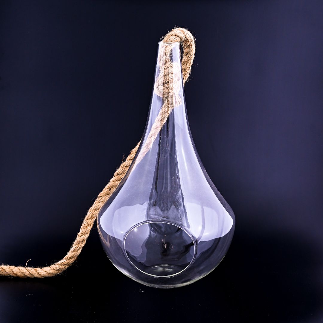 Hanging Teardrop Glass Vase